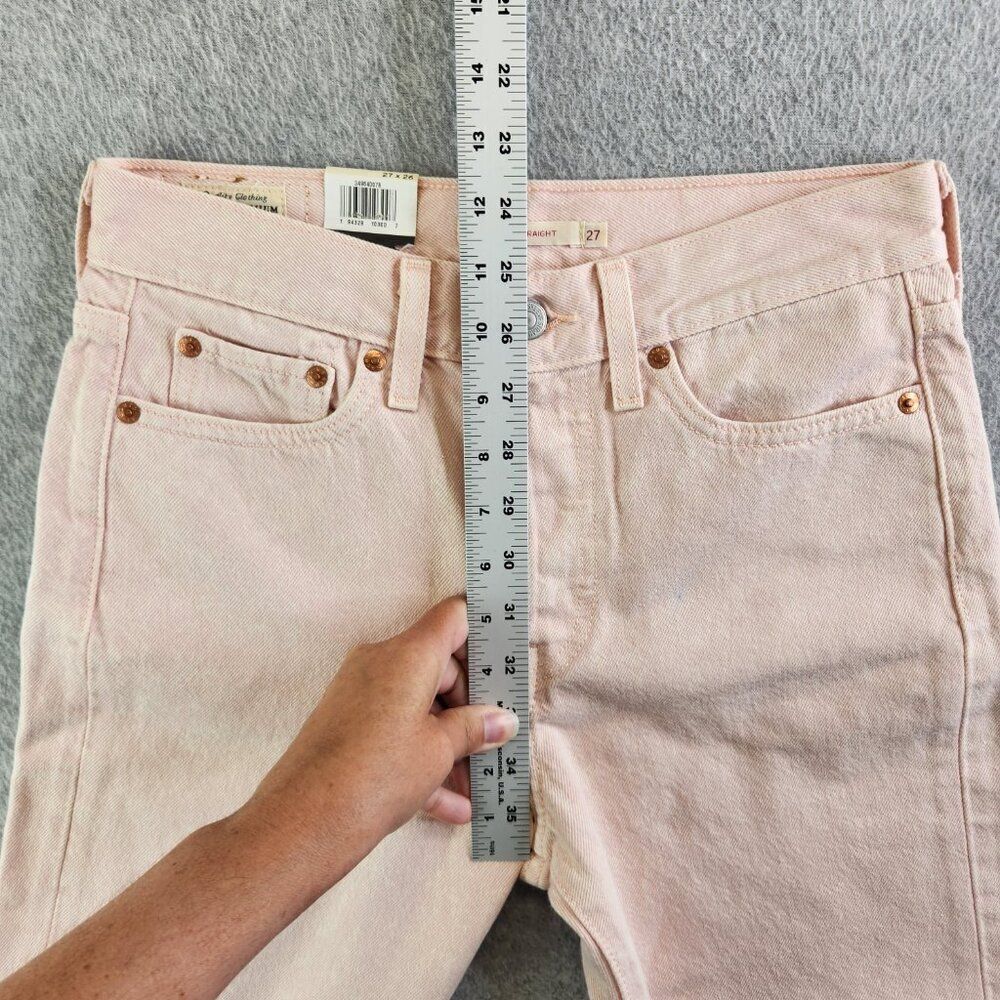 Levis Jeans Womens 27 Pink Wedgie Straight Acid Wash Button Fly Premium Denim - Picture 10 of 16